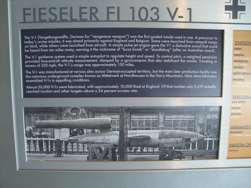 Fieseler F1 103 V1 Buzz Bomb